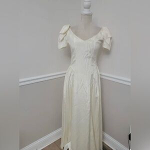 VTG'80s Ivory Prom Formal Evening Dress /Wedding Dress
